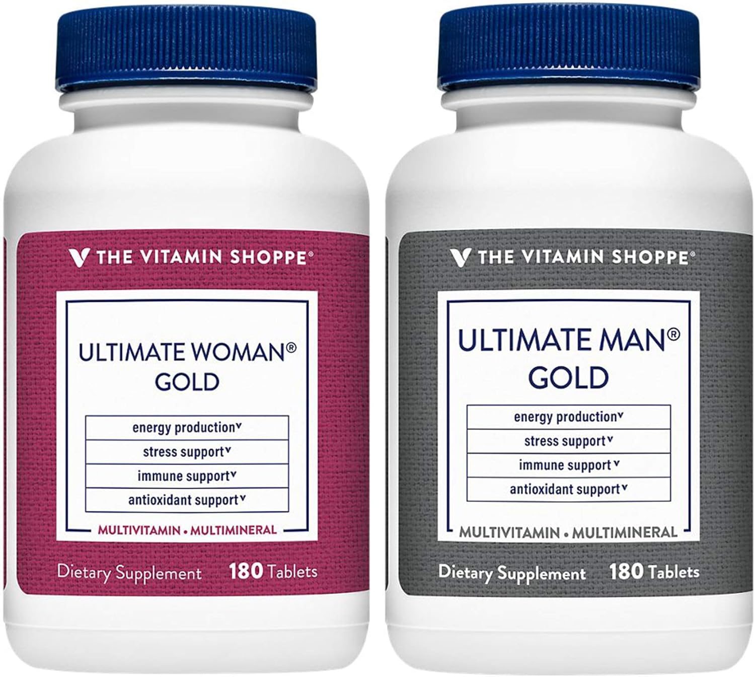 The Vitamin Shoppe Ultimate Man and Woman Gold Multivitamin Bundle (180 Tablets