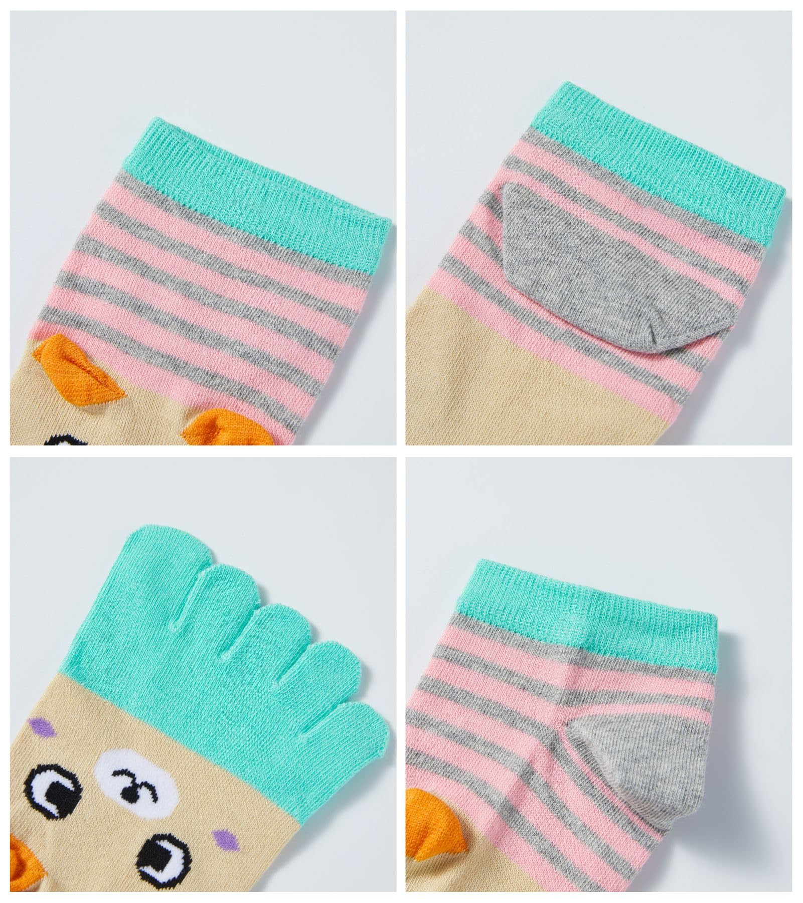 HONOW Women's Low Cut Toe Socks Ankle Cotton Running Socks(Pack of 5/6): Color 10 (Ankle Length)