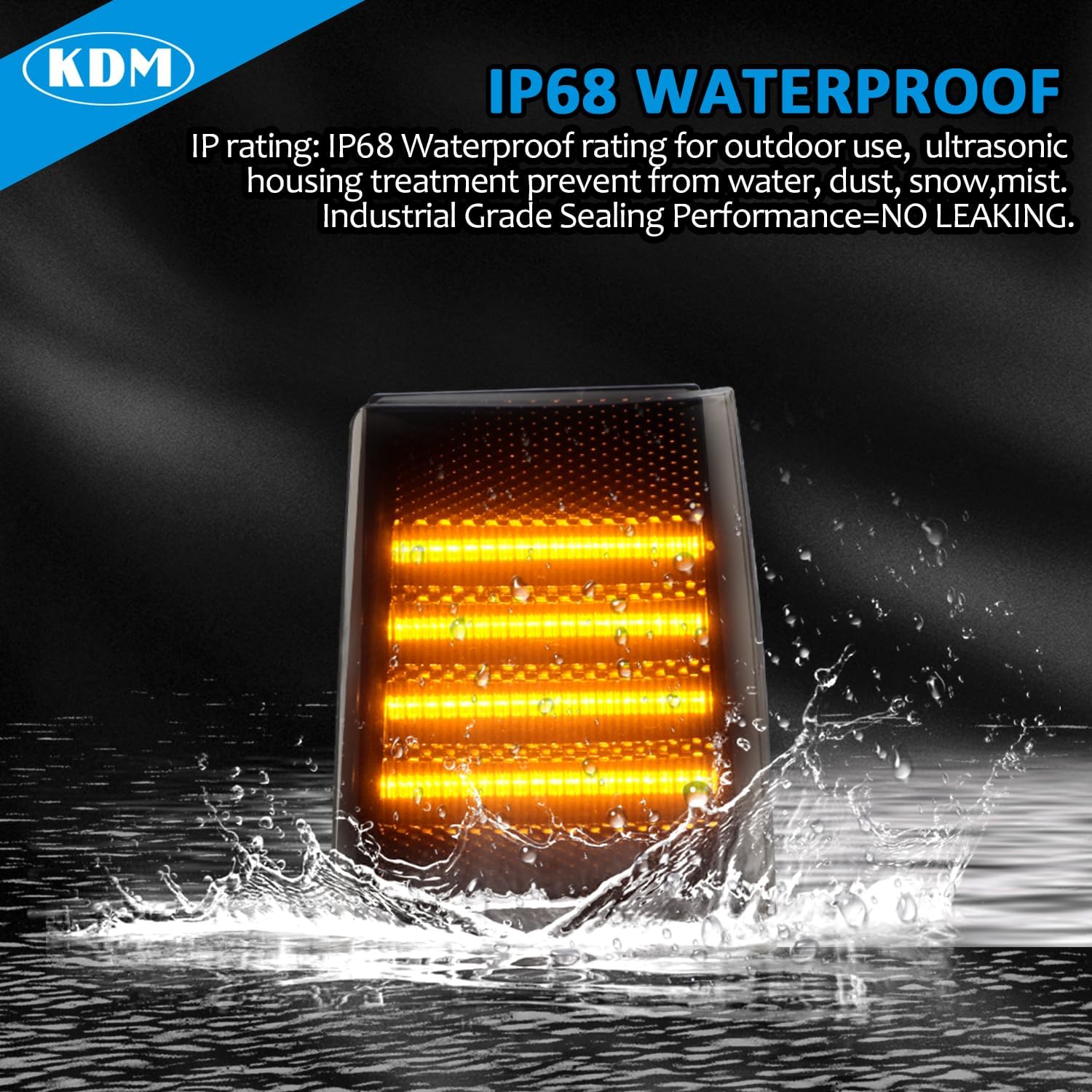 KDM Smoked Lens LED Front Bumper Corner Side Marker Light Fit for 1988-1993 Chevy Silverado C/K 1500 2500 3500 C10 Suburban Tahoe,Pickup Truck,Corner Signal Lamp Bright Amber,4Pack