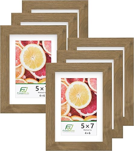 Vista 12 de FrameWorks Marcos de fotos clásicos de madera de 12 x 16 a 8 x 12 pulgadas con vidrio templado, roble dorado, paquete de 6