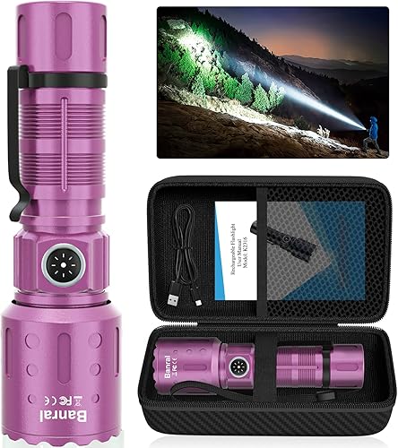 Miniatura 23 de Banral Linternas de Altos Lúmenes Recargables, Linterna Super Brillante de Largo Alcance Pequeña y Potente, 6 Modos LED Táctica de Bolsillo