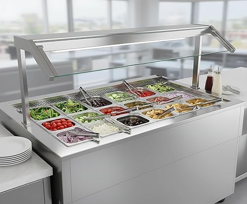 Miniatura 9 de TOPZEA Paquete de 6 sartenes de hotel, tamaño 1/6 de 6 pulgadas de profundidad, de acero inoxidable, sartén comercial resistente para servir bufé,