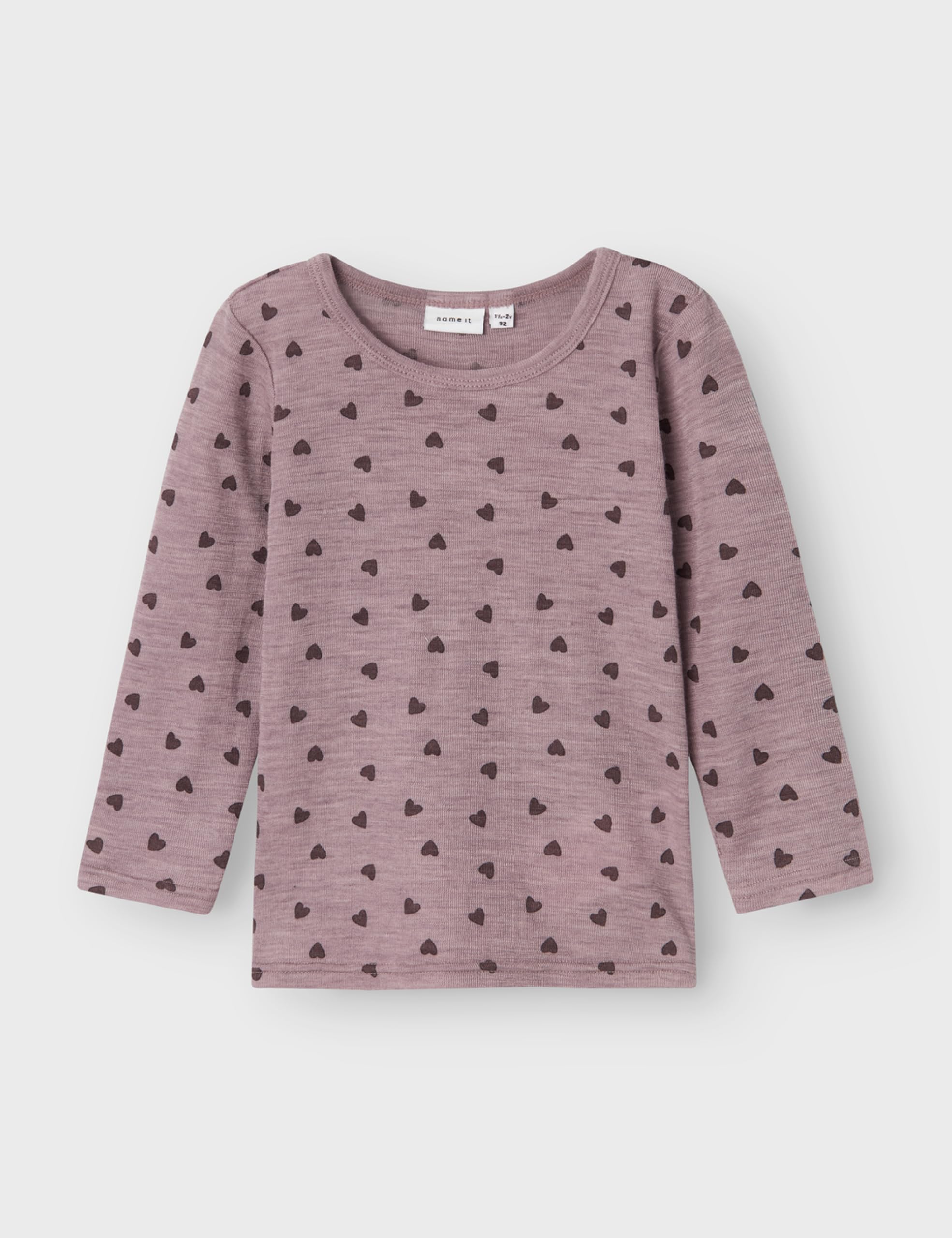 NAME IT Koszulka z długim rękawem Dziewczynki Nmfwang Wool Rib Ls Top Aop