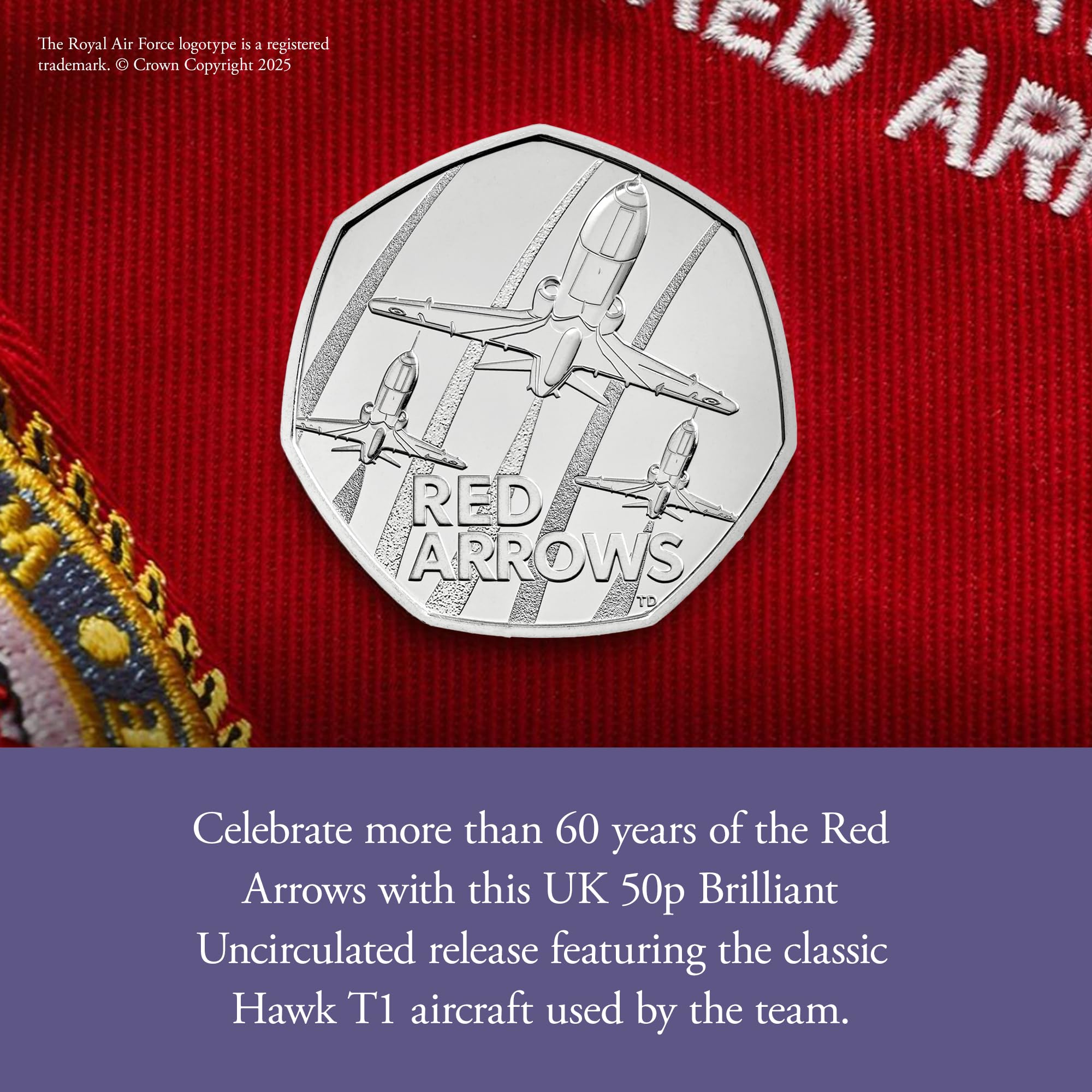 The Royal Mint -The Red Arrows 2025 UK 50p Brilliant Uncirculated Coin, Celebrating the Legacy of The Red Arrows - Image 3