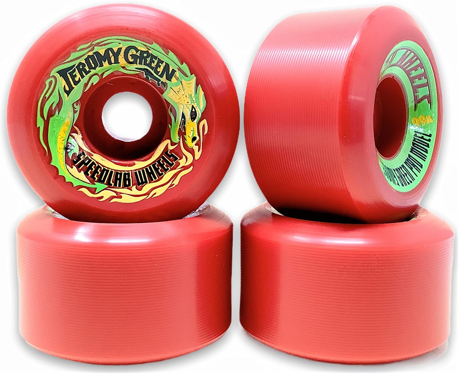 Speedlab WheelsJeromy Green Pro Model Red Skateboard Wheels - 59mm 99a (Set of 4)