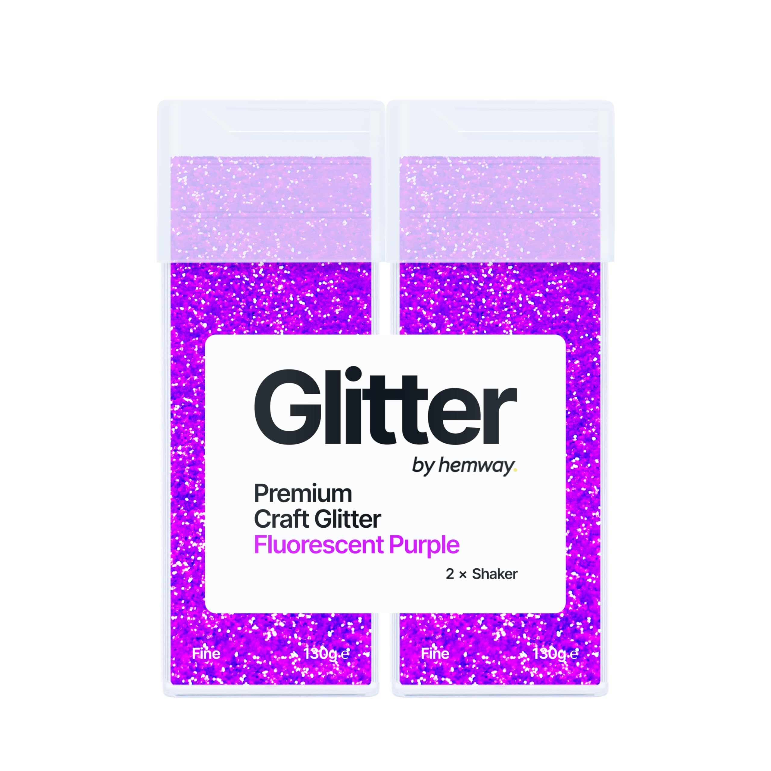 Hemway Glitter Shaker Fluorescent Purple 130g x2 Pack Fine, Craft Glitter Shakers for Resin & Epoxy Crafts