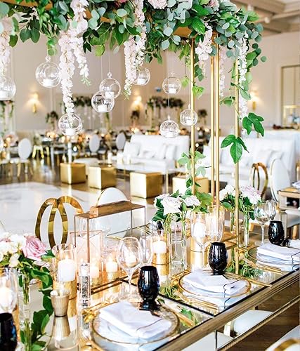 Miniatura 6 de 6 piezas de flores colgantes de glicina de 3.6 piespieza, color blanco, denso, imitación de vid de glicina falsa, guirnalda colgante de flores de