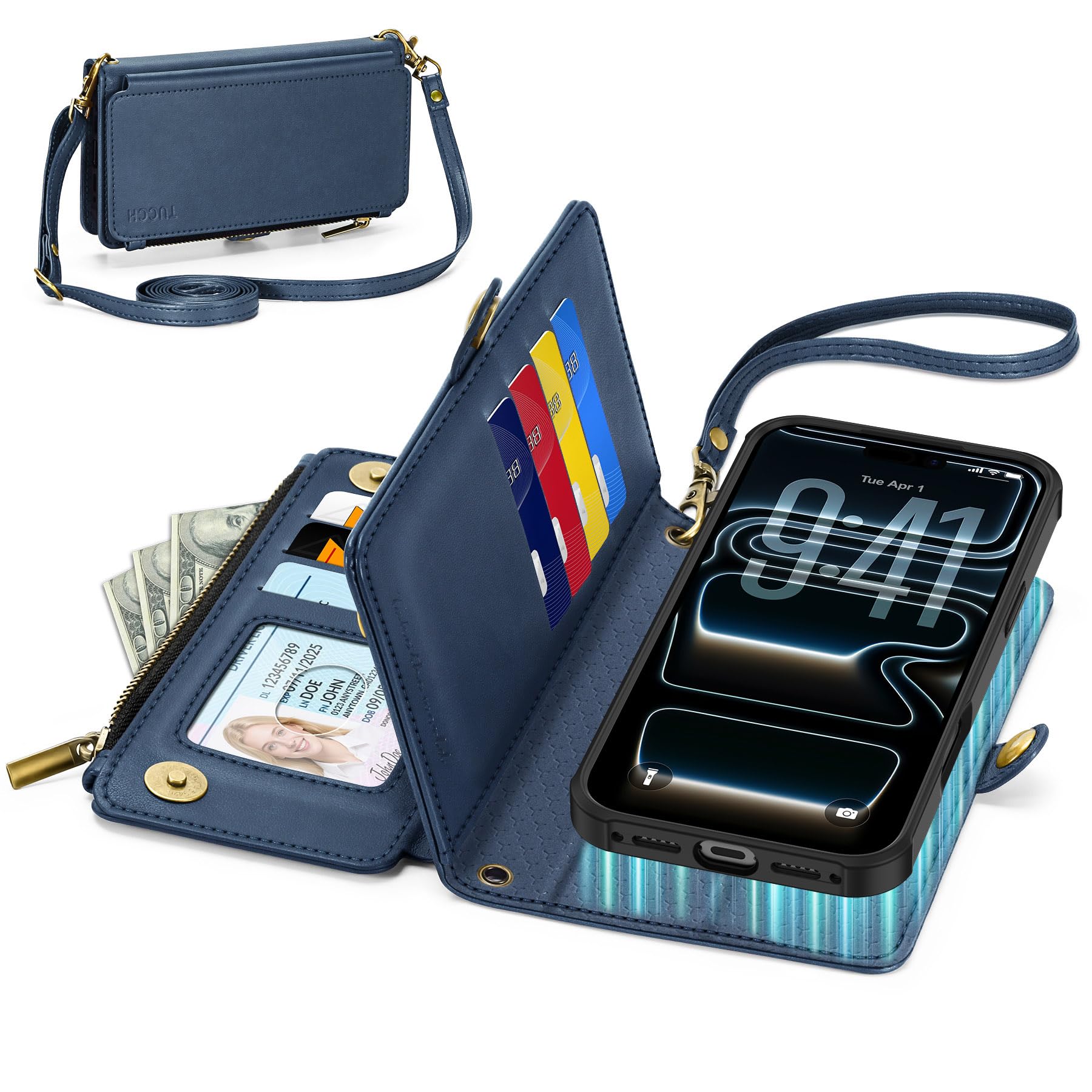 Amazon.com: TUCCH Crossbody Detachable Wallet Case for iPhone 17