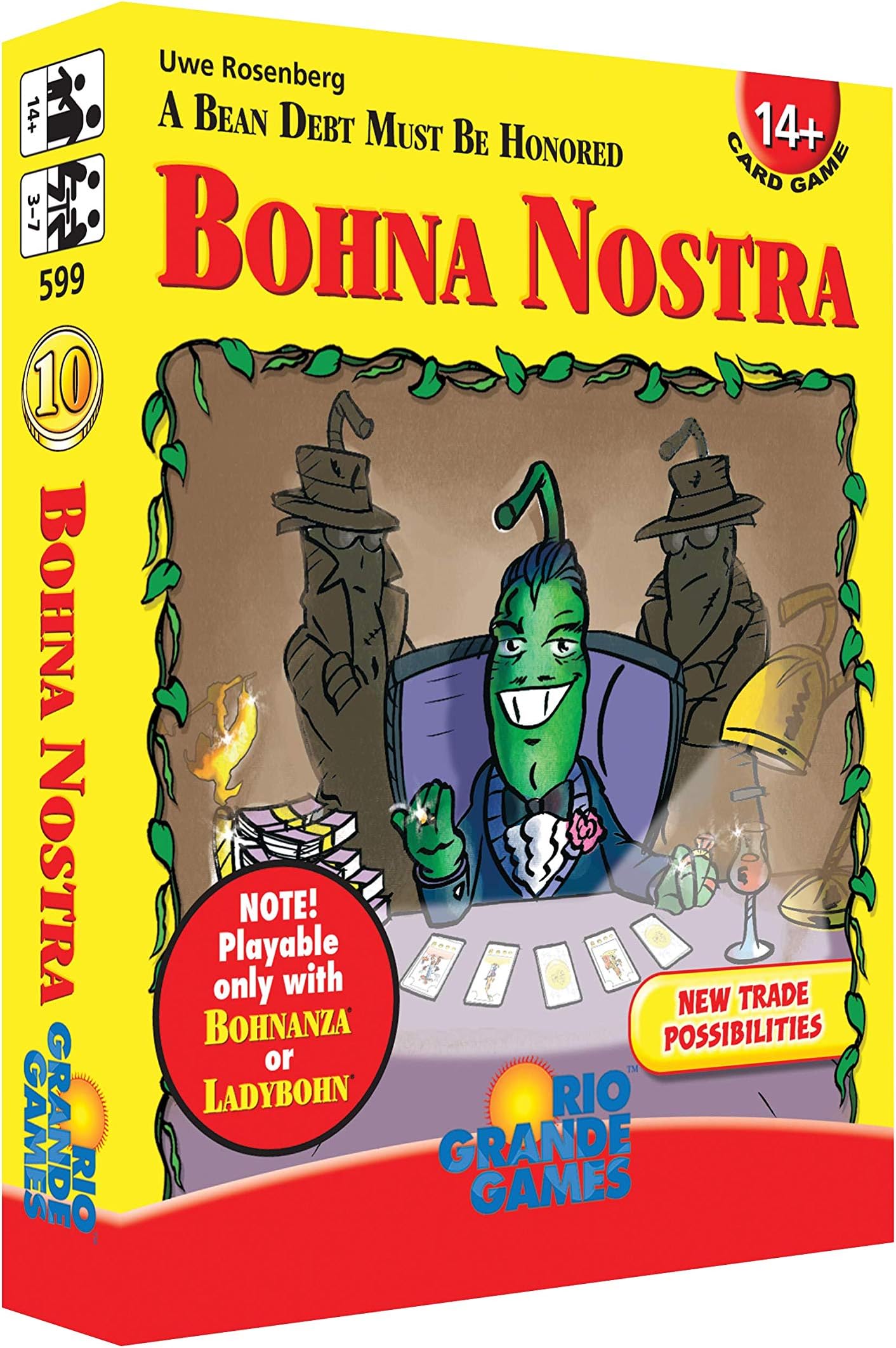 Rio Grande Games Bohna Nostra: Card Game Expansion, 14+, 168+, Brown, Beans, Strategy, Economic