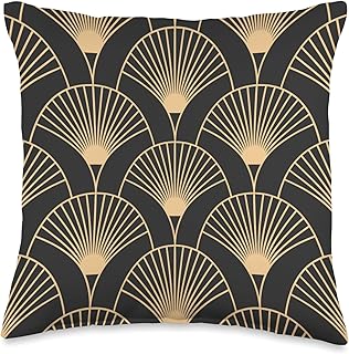 12 Red Wall Living Room Ideas for Bold Interiors 48 Art Deco Fan Pattern 1920s Geometric Vintage Aesthetic Throw Pillow