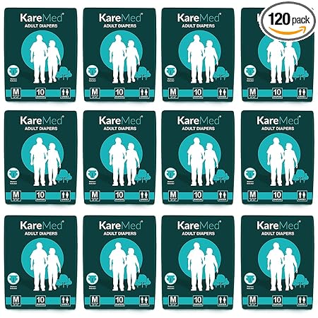 KareMed Adult Diaper Medium,Waist Size 76-114cm (30