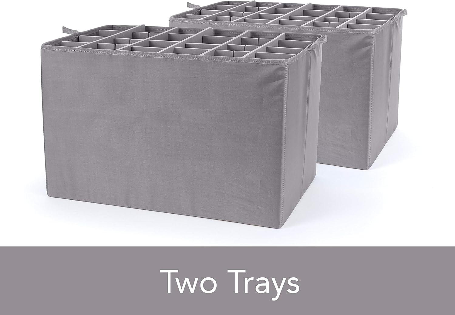 Covermates Cup and Mug Storage Box with FlexGrid Dividers, Stackable Organizer for Coffee Mugs & China Cups, Heavy-Duty Polyester, Zipper Closure, Handles & ID Windo, Brown Heather