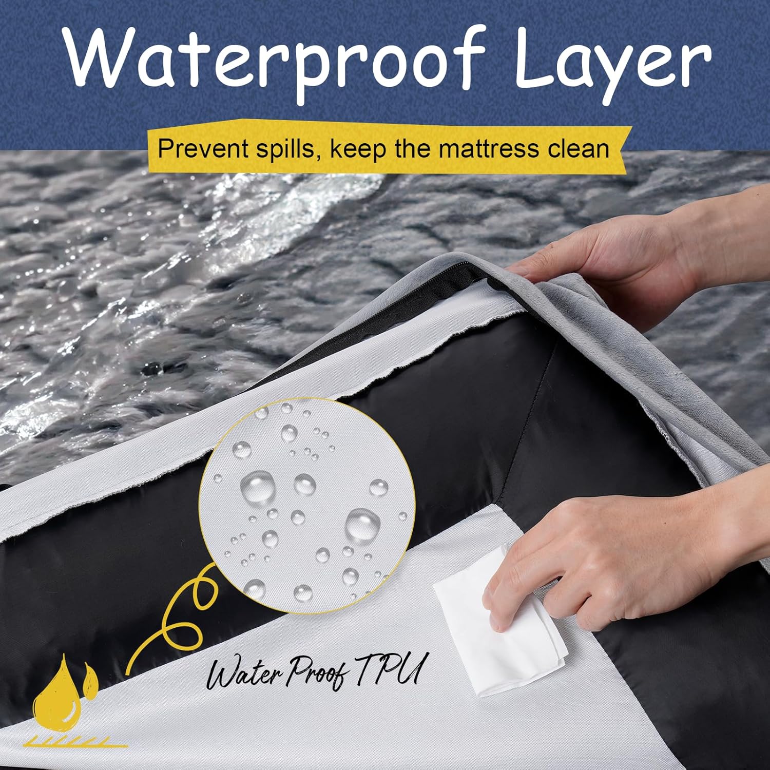 review Orthopedic Washable Large Dog Bed: Large Dog Bed Bolster Waterproof - Dog Beds for Medium Large Dogs with Removable Cover