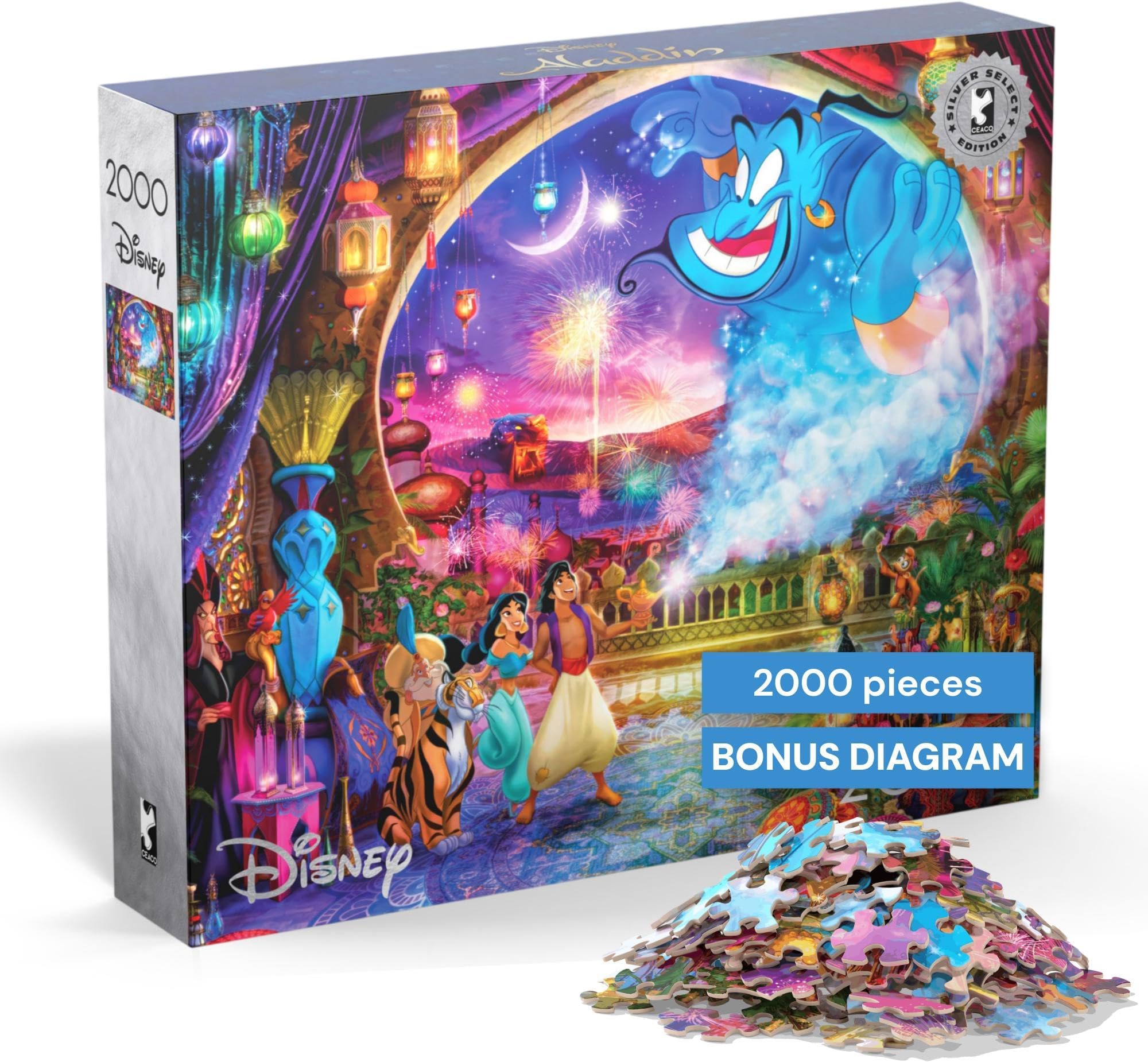 Buffalo Games Ceaco - Silver Select - Disney - Classic Collage - 2000 Piece Jigsaw Puzzle for Adults Challenging Puzzle Perfect for Nights - Finished Size 26.75 x 19.75