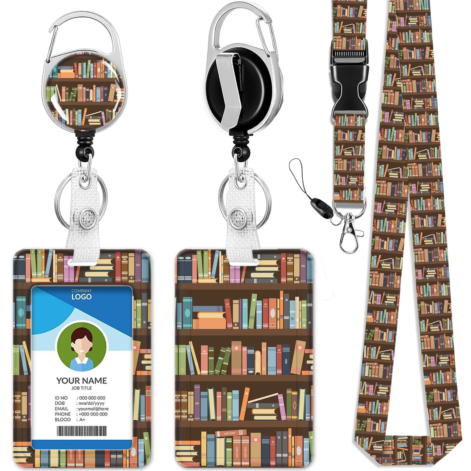 ID Badge Holder with Lanyard and Retractable Clip, Breakaway Lanyard for Name Badge Holder for Teacher Student Office Gifts, Funny Books