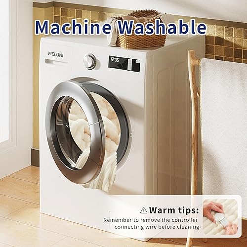 Miniatura 7 de XINIUSLEEP Manta térmica de franela Sherpa eléctrica, manta térmica reversible con 3 niveles de calefacción y apagado automático de 4 horas, manta