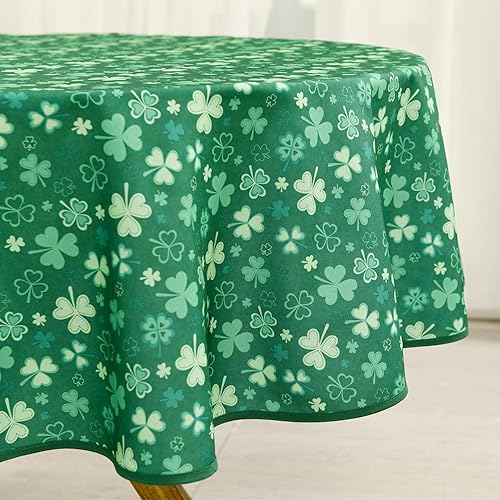 Miniatura 2 de DWCN Mantel cuadrado del Día de San Patricio, impermeable, a prueba de derrames, resistente a las manchas, con patrón de trébol, lavable, para