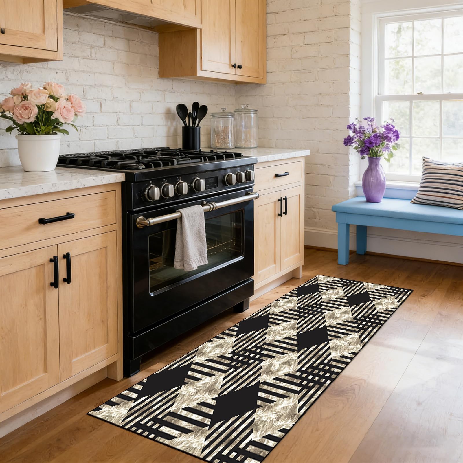 Alfombra pasillo 70x135 cm resistente para cocina y baño