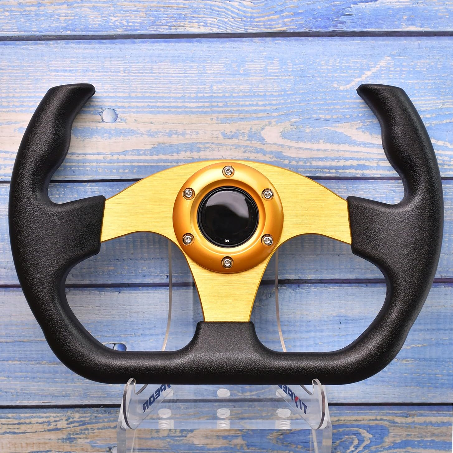D-förmiges Go-Kart-Rennradlenkrad 320 mm (12,6 Zoll) Universal, modifiziertes Drift-Gaming-Lenkrad aus Vinylleder für Sim-Driving, Motorsport, JDM
