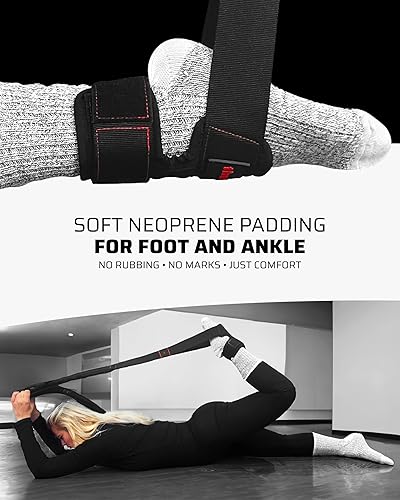 Miniatura 8 de Paquete de potencia y flexibilidad en sentadillas cinturón de sentadillas y correa de estiramiento de cuádruples para entrenamiento de fuerza y