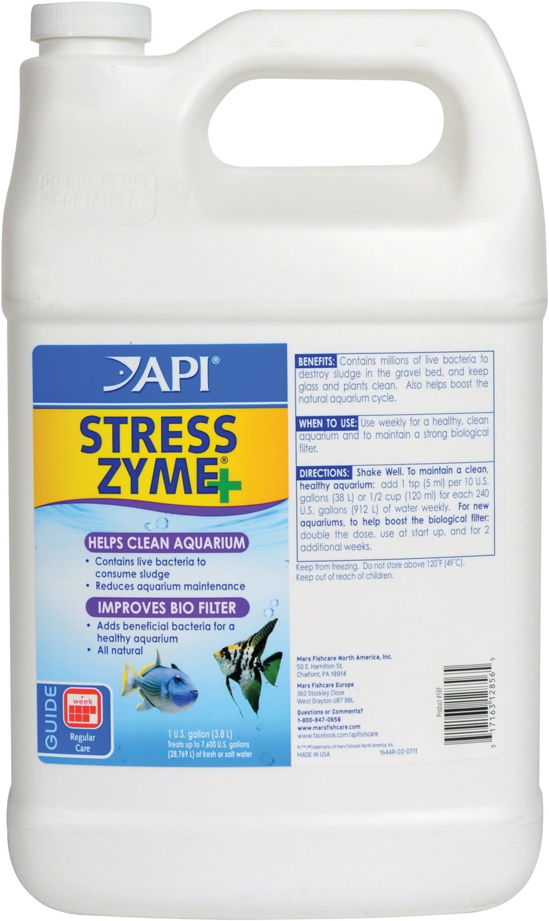 STRESS ZYME Freshwater and Saltwater Aquarium Cleaning Solution 1-Gallon Bottle