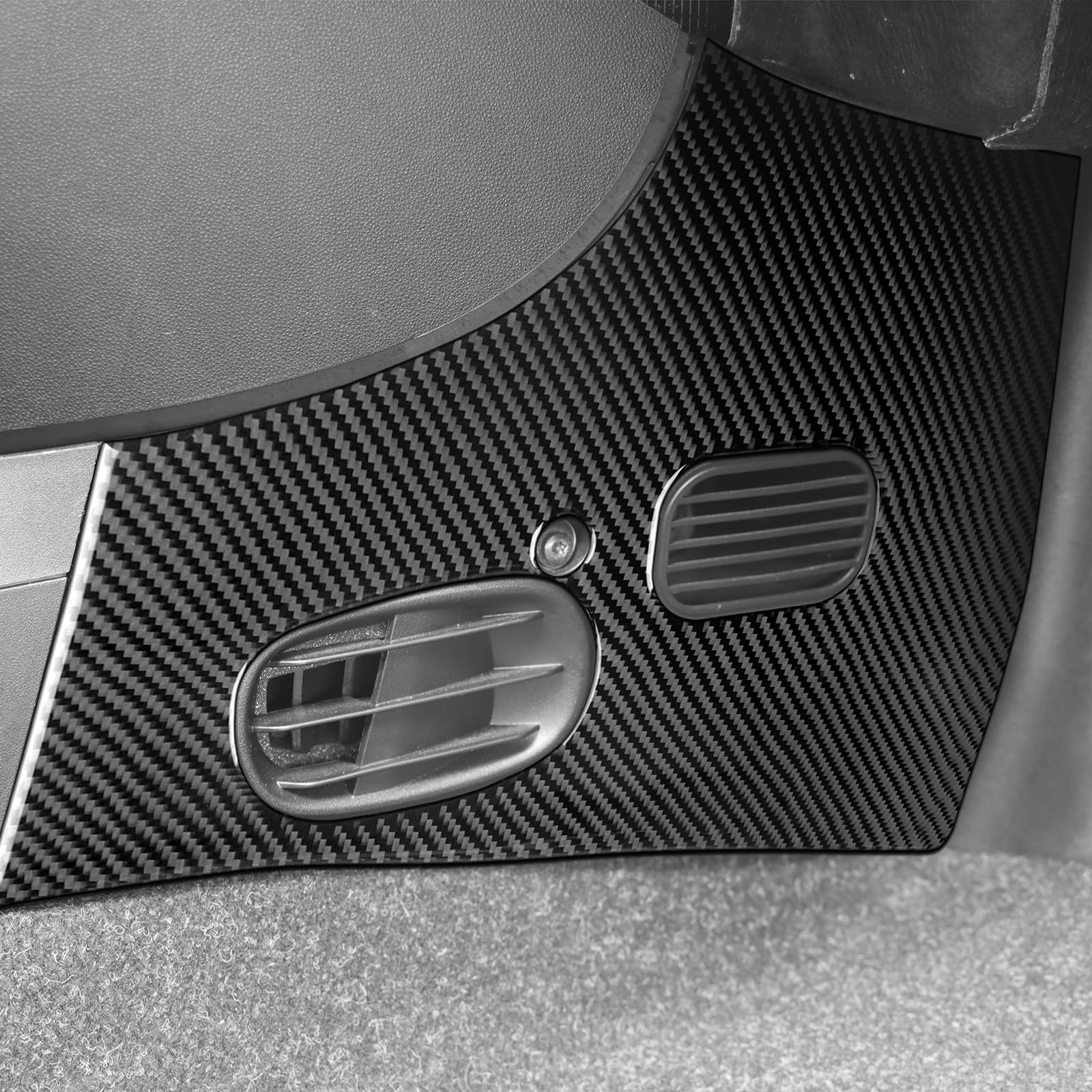 KUNGKIC Für Fiat 500 500C Abarth 595 595C 695 695C 2016-2024 Kohlefaser Auto Mittelkonsole Schalthebel untere Verkleidung Aufkleber Innenraum Zubehör (Schwarz)