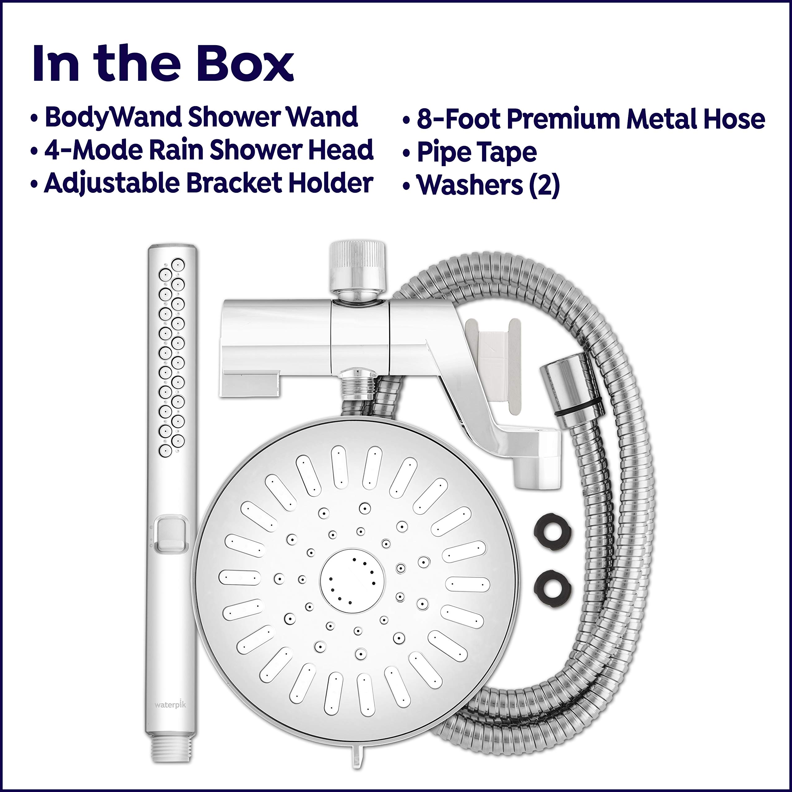 Waterpik High Pressure Hand Held Wand and Rain Shower Head Combo with