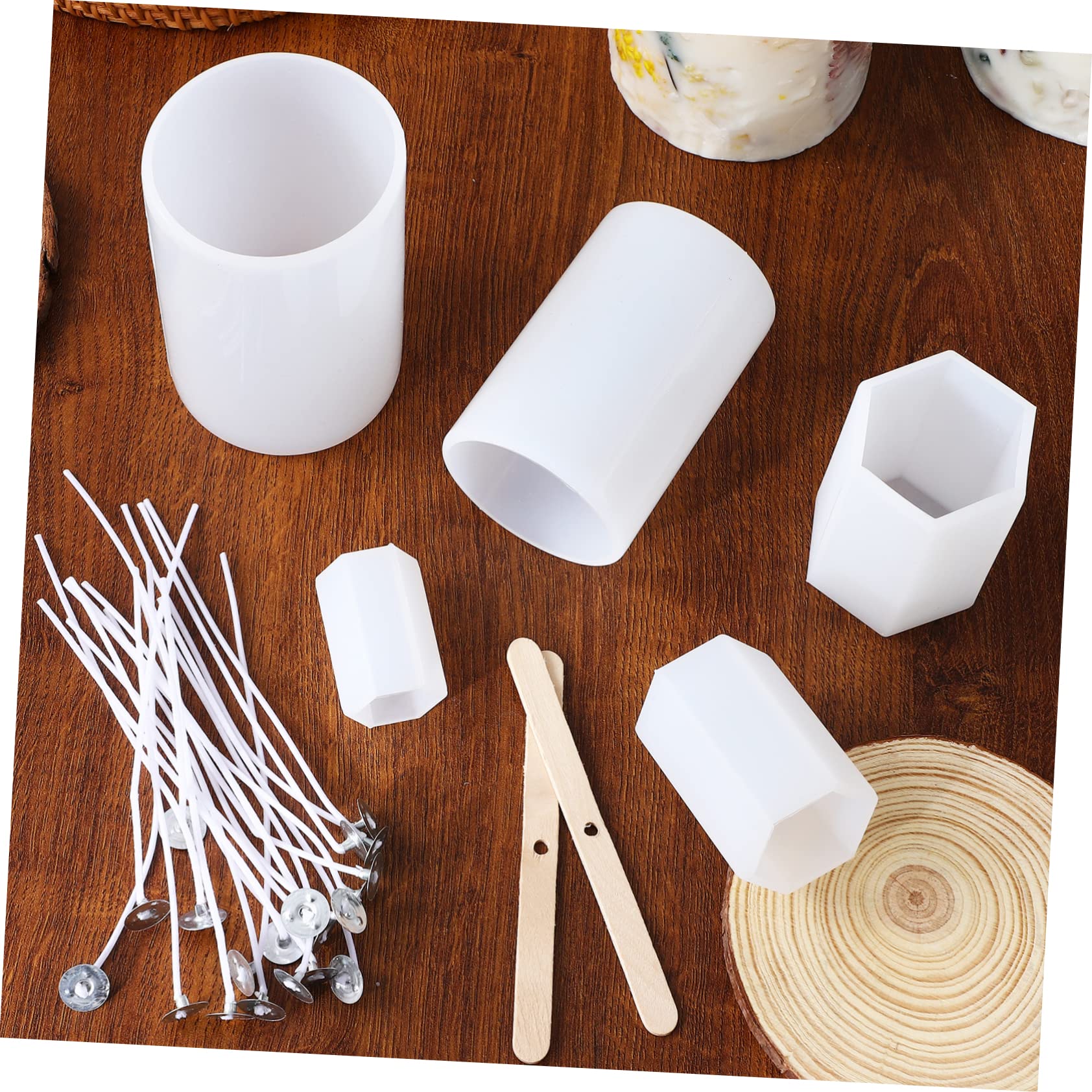 Homoyoyo Stampi Per Candele in Silicone Con Stoppini e Stoppini Kit Strumenti Per Fabbricazione Candele Fai Da Te Per Personalizzate