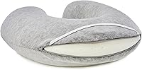 Vista 2 de Yaxa Basics Almohada de espuma viscoelástica semicircular para el cuello, gris