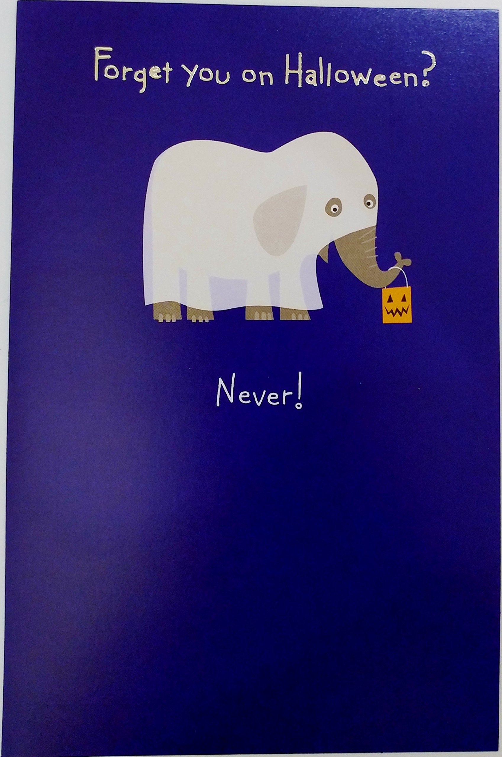 Forget you on Halloween - Never! That would be a terrible boo-boo! Have a Happy Halloween Cute Elephant Greeting Card
