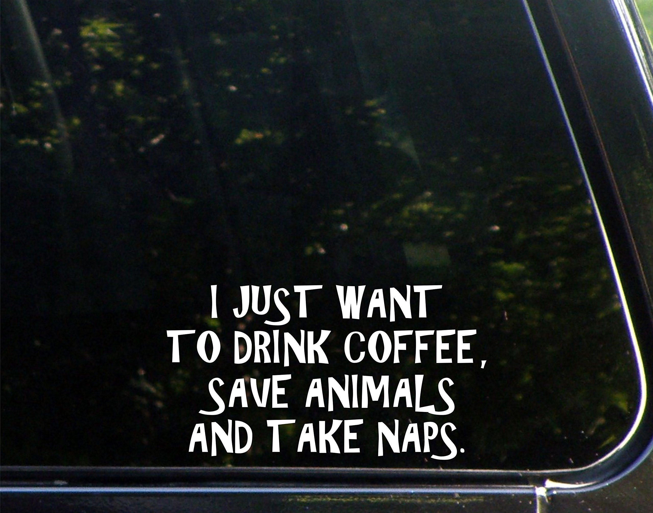 Sweet Tea Decals I Just Want to Drink Coffee. Save Animals and Take Naps. - 7