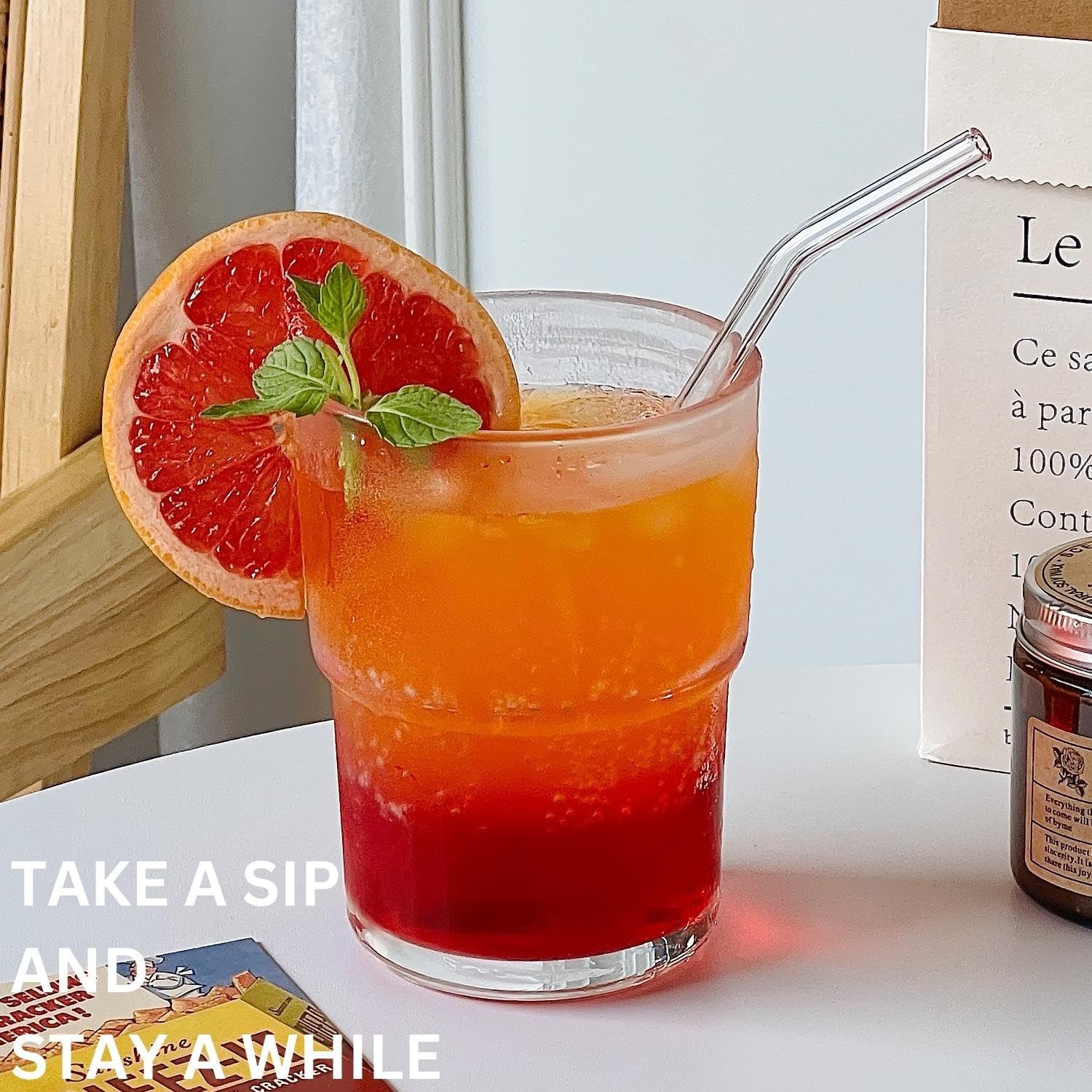 13oz Glass Tumbler with Straw and Lid, Reusable Iced Coffee Cup Tumbler, Cute Glass Cups for Water, Matcha, Travel Coffee Mugs (Pink Flower) - Image 7