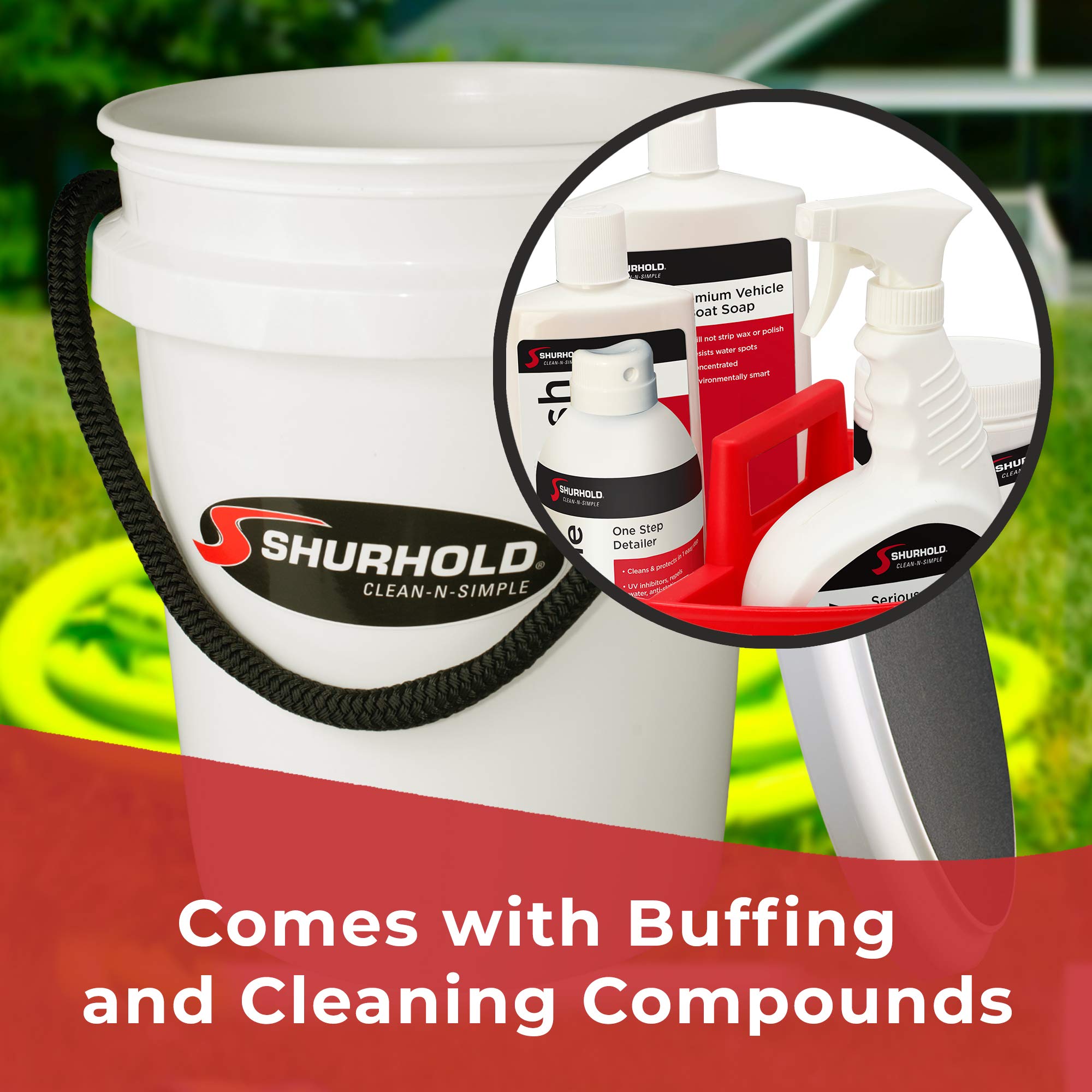 Shurhold Ultimate One Bucket System, 5 Gallon Bucket with Black Rope