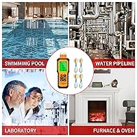 Vista 4 de Termómetro de temperatura tipo K de 4 canales con rango de medición de retroiluminación LCD: 328℉-2501℉, el registrador de datos YMZMeter viene 4