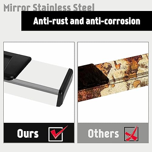 Miniatura 6 de PZ Estribos de acero inoxidable con espejo de 6 pulgadas, barra Nerf con escalón lateral, compatible con Ford F-150 2015-2023 2017-2022 F-250 F-350