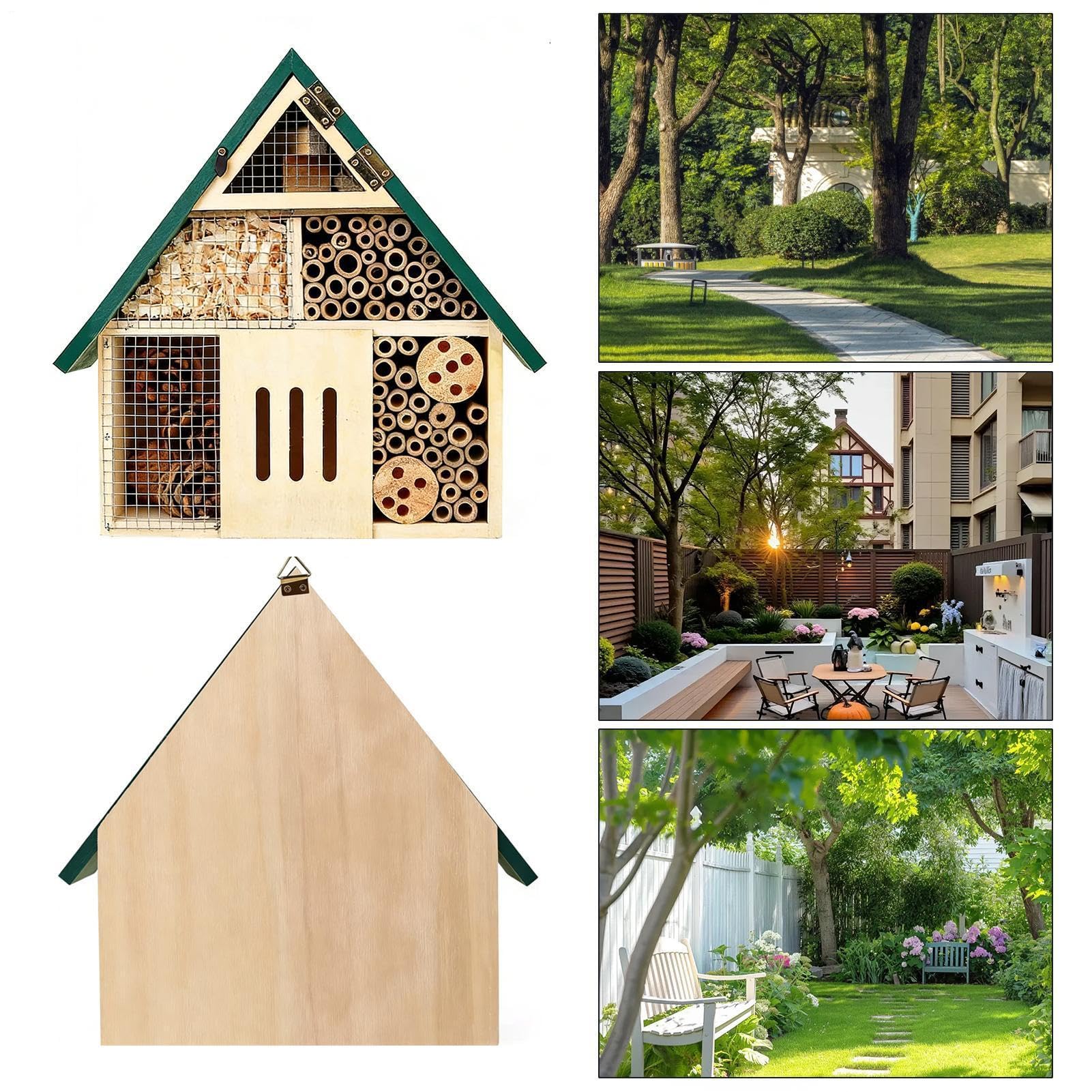 Casetta per Habitat In Legno Degli Impollinatori | Hotel per farfalle e Habitat per da giardino per Recinzione Albero Frutteto Balcone Terrazzo Cortile