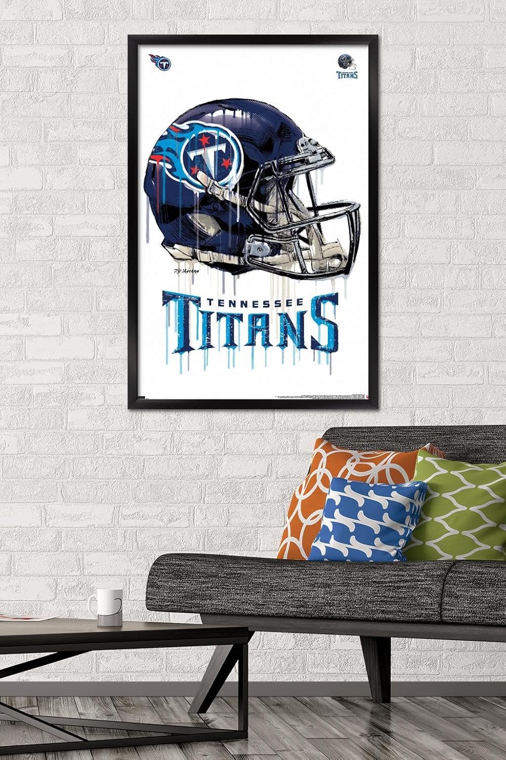 Trends International NFL Tennessee Titans - Drip Helmet 20 Wall Poster, 22.375" x 34", Black Framed Version