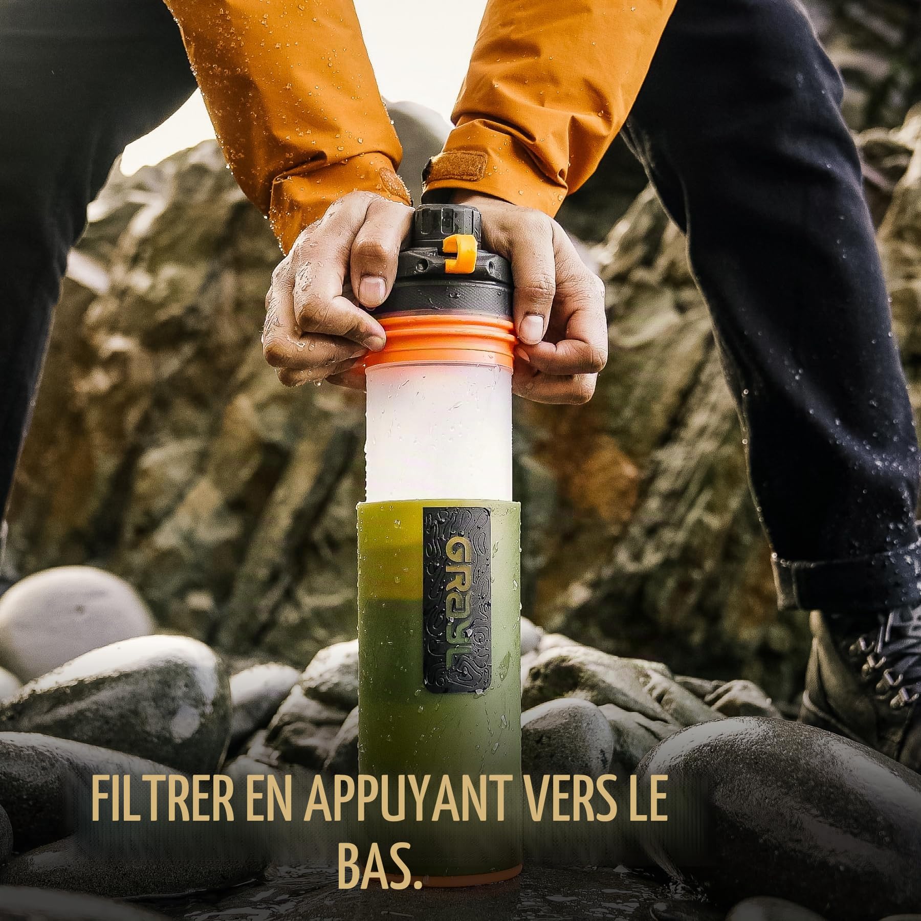 GRAYL GeoPress Filtre à eau d'extérieur Premium - Mega Bundle avec filtre de rechange - 500 l - Eau potable - Élimine 99,99 % de bactéries et de virus - Pour le camping, la survie et les voyages