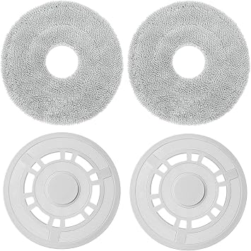 Replacement Mop Pads with Mop Holder Compatible with Xiaomi X20+, Dreame L10S Pro Gen 2/ L10 Ultra/ L10S Pro/ L10S Ultra/ L10 Prime/ X20 Pro Robot Vacuum Cleaners, Mop Cloth Plate Accessories