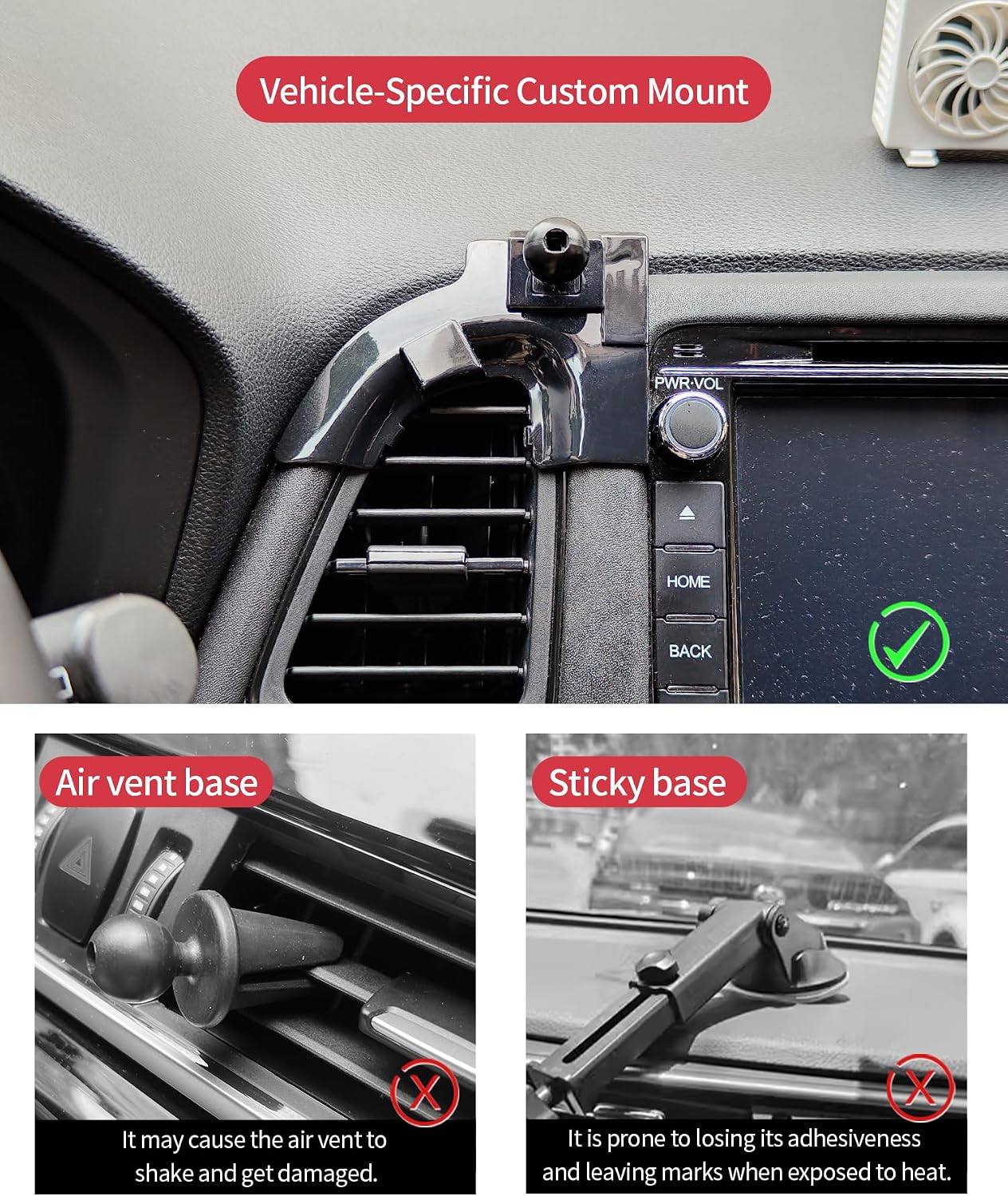 Car Phone Holder for Honda HR-V 2016-2022 Auto Accessories Navigation Bracket Interior Decoration Mobile Cell Phone Mount, 360° Rotation