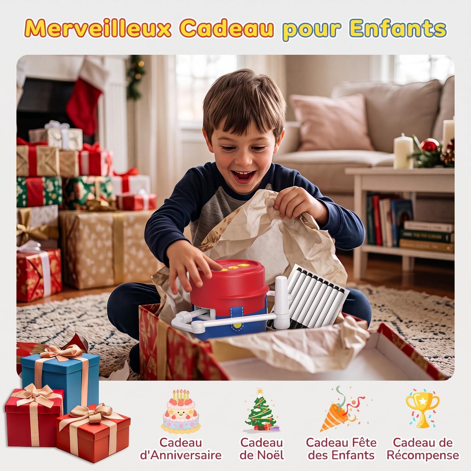Robot à dessin pour enfants, machine à dessin et machine à colorier pour apprendre le dessin créatif, jouet éducatif à partir de 3 ans, cadeau pour filles et garçons