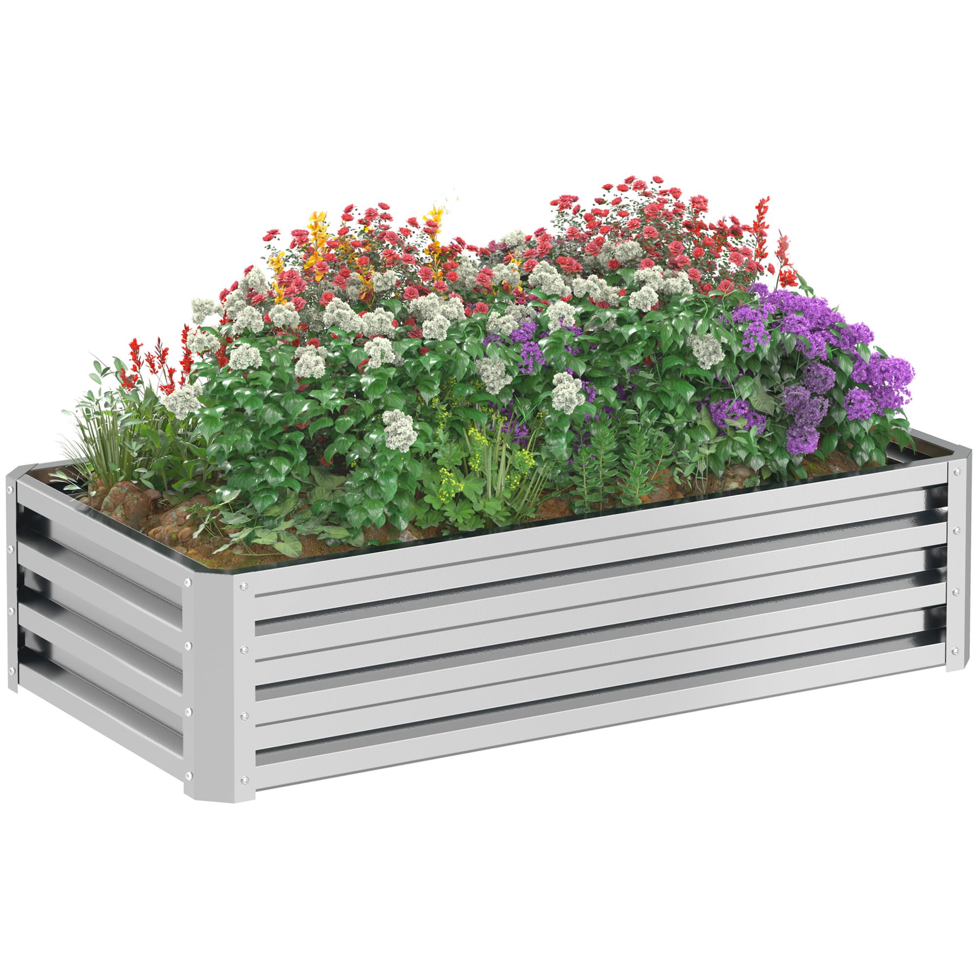 Verhoogd houten bloembed 120 x 60 x 40 cm - gebrand