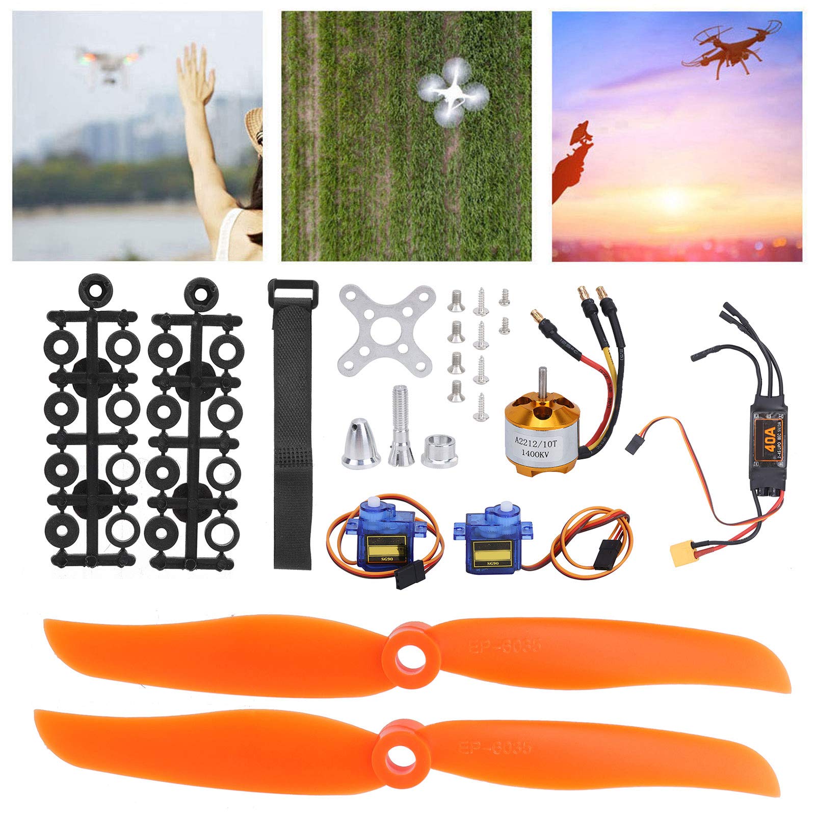 Accesorio De Avión RC 40A XT60T ESC 2212 KV1400 Motor SG90 Servo 8060 Kit De Hélice para RC Drones Helicópteros FPV