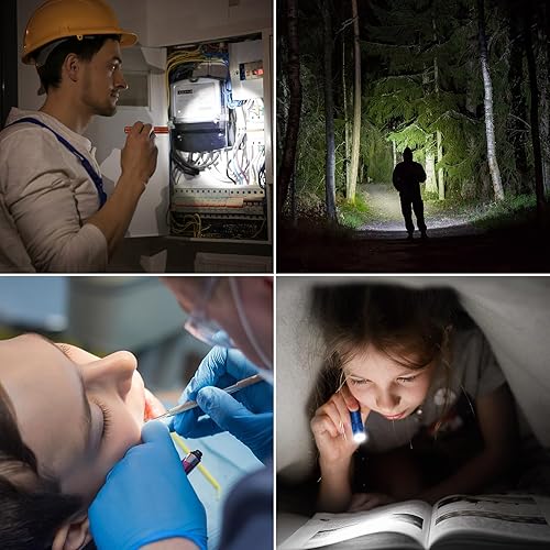 Miniatura 6 de Hortsun 20 mini linternas de bolsillo con clip, pequeñas linternas LED de mano delgadas para regalo de Navidad sin batería, 3.54 pulgadas