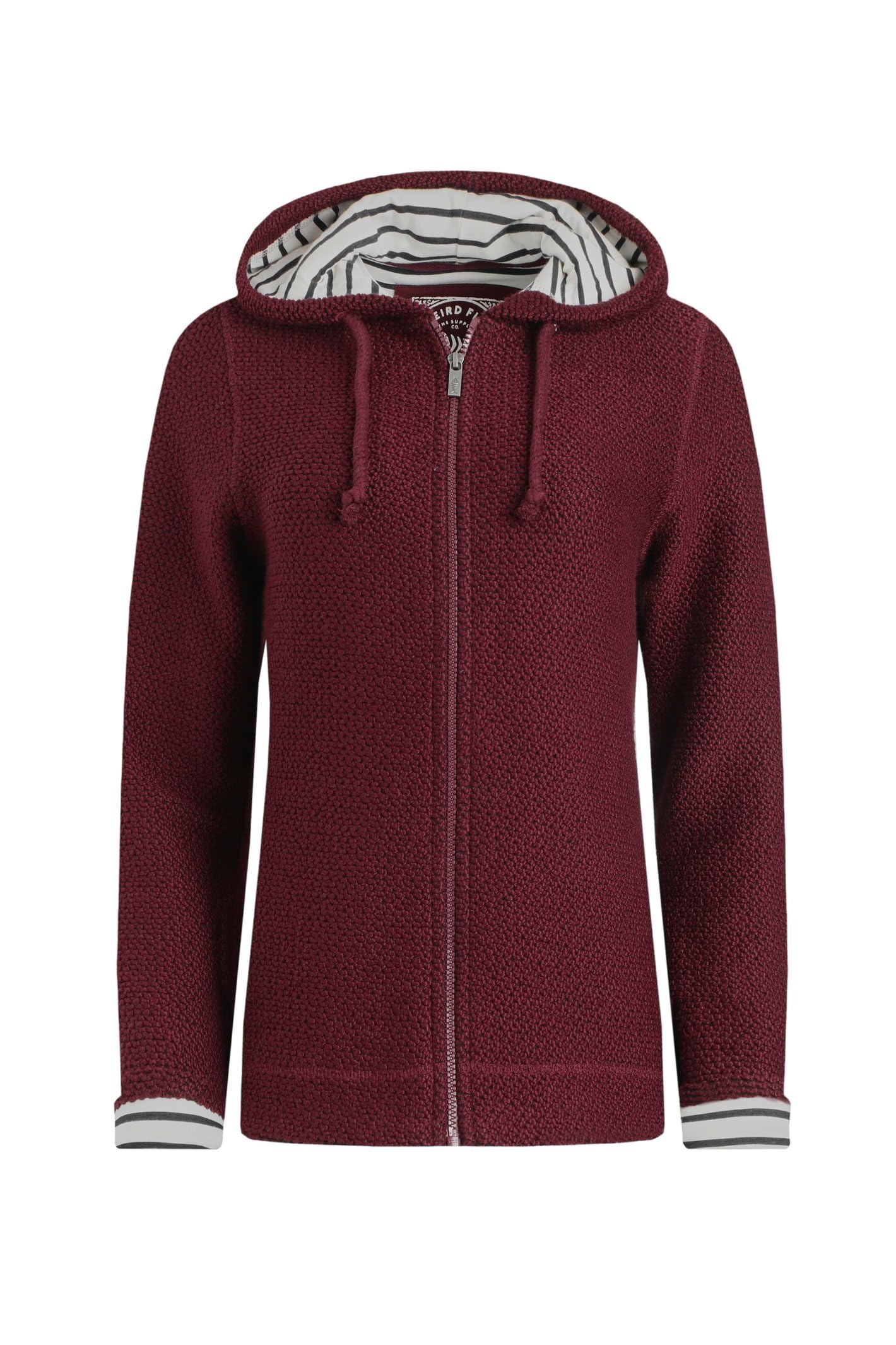 Weird Fish Women's Maroon Chicoa Full Zip Macaroni Hoodie In | Size: 12