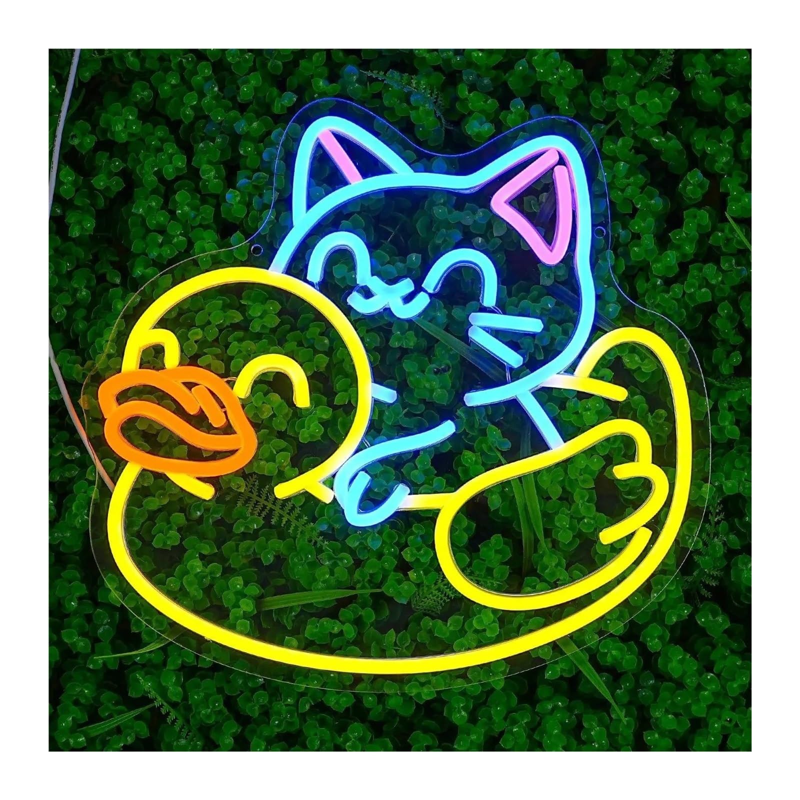 LEMST Signs Lamp Duck Cat Neon Lamp Cat Cafe Pet Shop Shop Restaurant Home Kitchen Bar 34.5x33cm