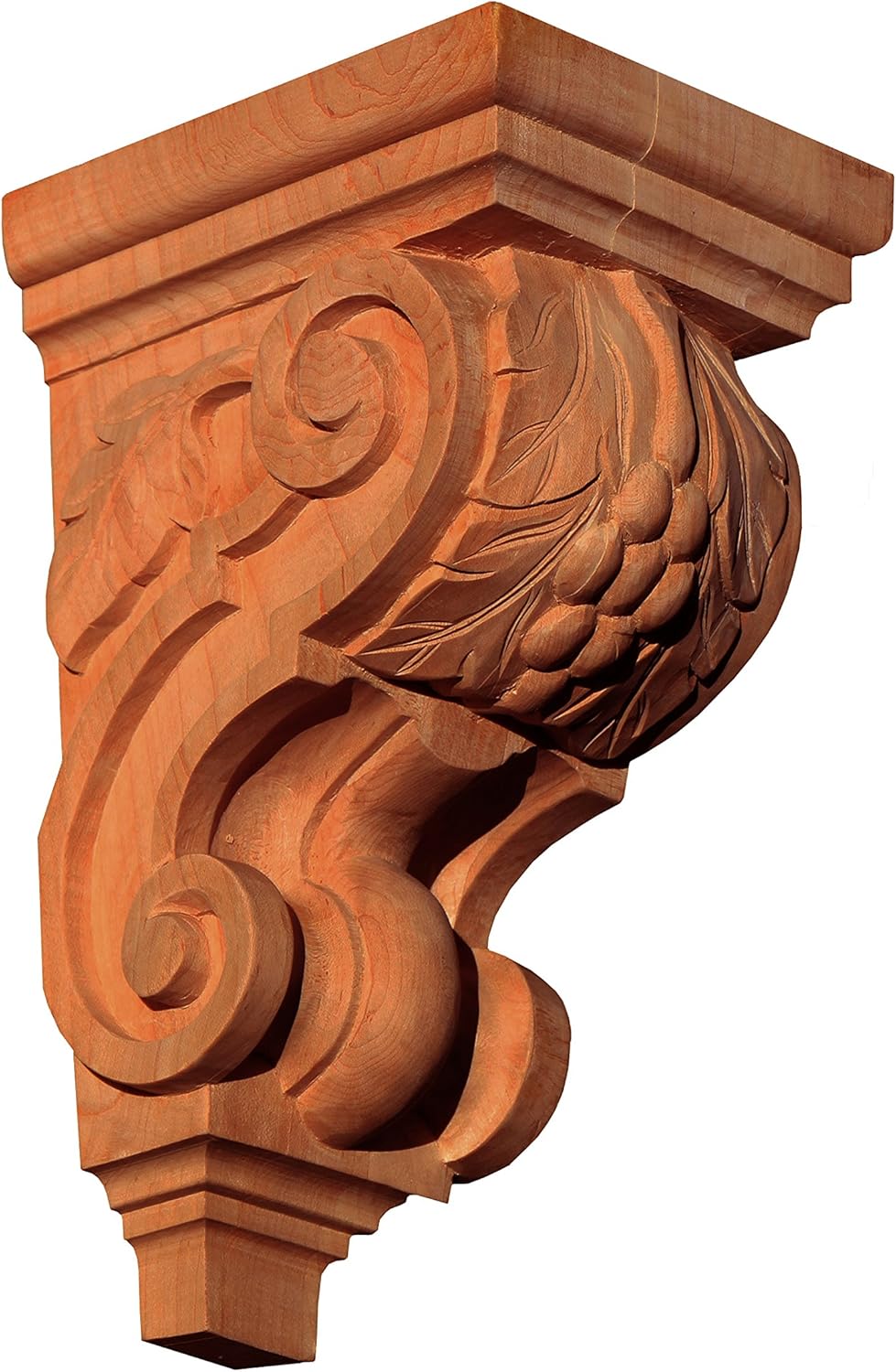 Hand Carved Grape Corbel in Cherry (4-7/8" x 5-3/4" x 9-7/8") (Basswood)