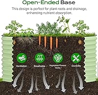 Vista 6 de Aoodor Aluzinc - Cama de jardín modular 2 en 1 elevada de metal, 63 pulgadas de largo x 32 pulgadas de ancho x 32 pulgadas de alto, maceta