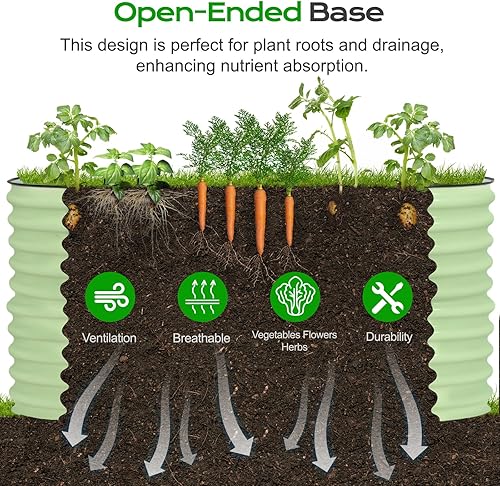 Miniatura 6 de Aoodor Aluzinc - Cama de jardín modular 2 en 1 elevada de metal, 63 pulgadas de largo x 32 pulgadas de ancho x 32 pulgadas de alto, maceta para