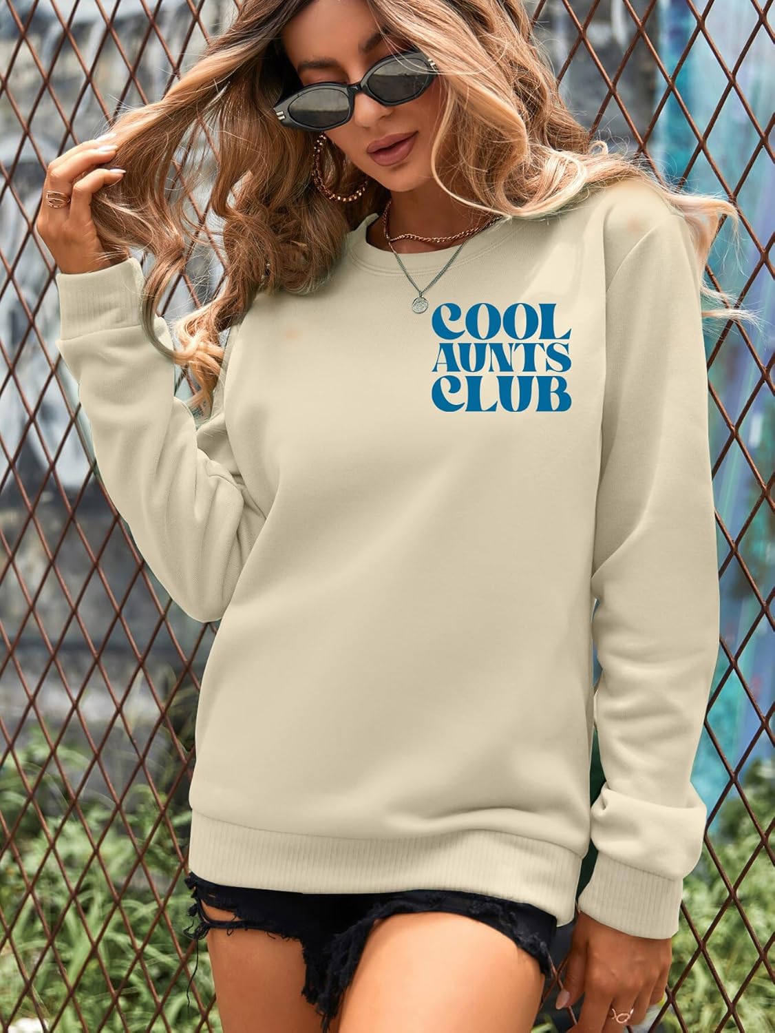 Auntie Sweatshirt Women Cool Aunts Club Sweatshirt Aunt Gifts Shirt Casual Long Sleeve Crewneck Pullover Tops - Image 3
